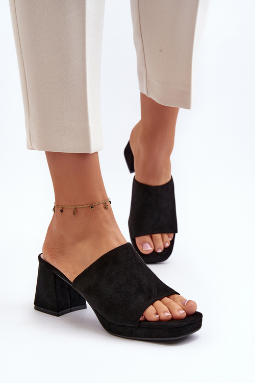 Dámske čierne papuče na opätku Bralya