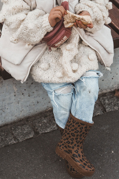 Détské Gumáky S Leopardím Vzorem Hnědé Nanny