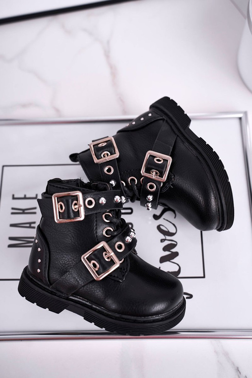 Dětské Boty zateplené Se Zipem Černé Mary