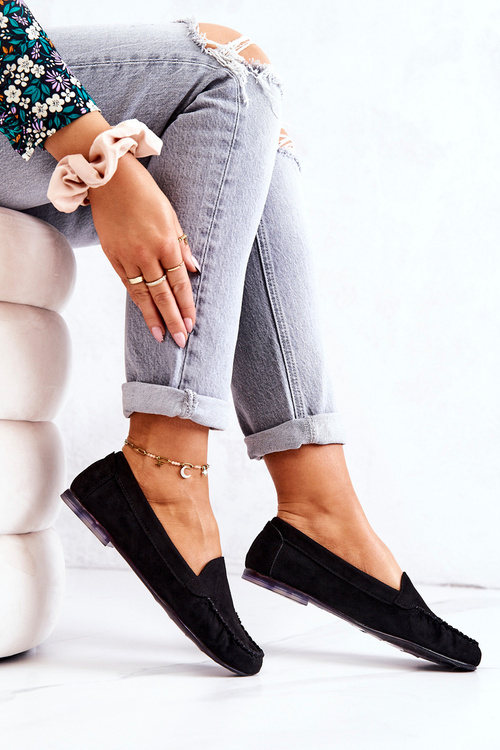 Semišové Mokasíny Sergio Leone MK722 Černé