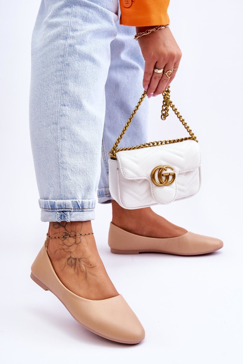 Kožené klasické baletky béžové Stacee