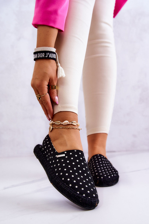 Ženská polka dot espadrilles veľká hviezda jj274867 čierna