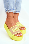 Dámské nazouváky se silnou podrážkou žluté Rich