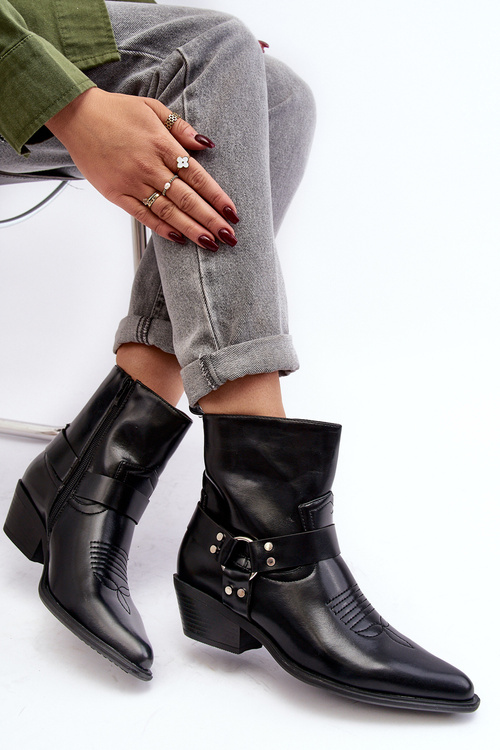 Dámské podšité westernové boty černé Venosa