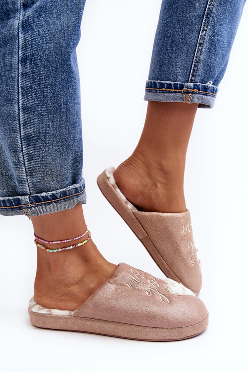 Lesklé dámske ružové papuče Gerraja