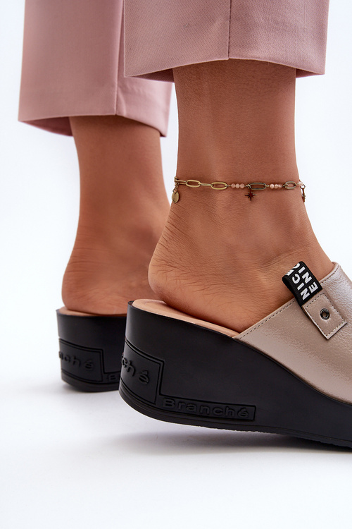 Dámské žabky na klínku Zlaté Vleni