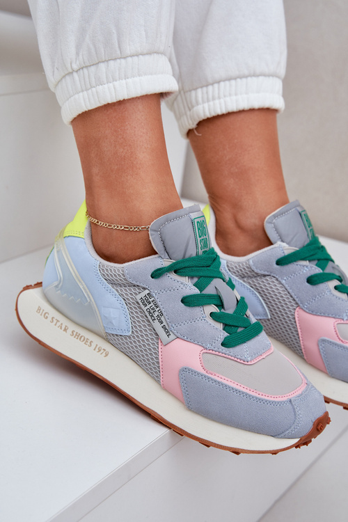 Dámské tenisky na platformě Memory Foam System Big Star NN274682 Modré