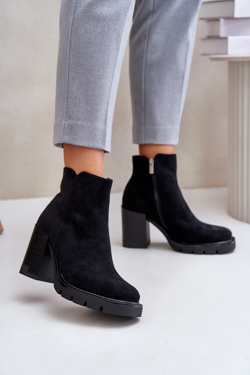 Eko Zamatové Čižmy Na Opätku Čierne Cediona