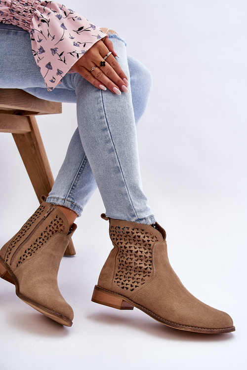 Semišové topánky Nicole 2791/023 Dark Beige