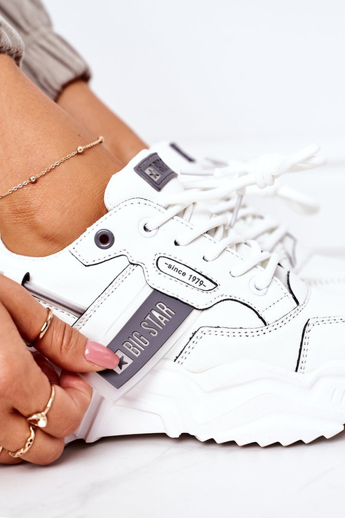 Dámské Sportovní Obuv Sneakers Big Star GG274213 Bile-Šedé