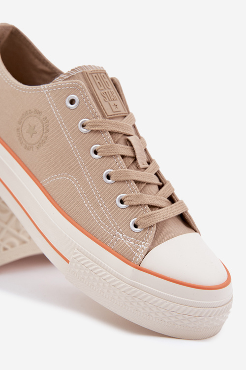 Pánské Tenisky Na Platformě Big Star RR174323 Béžové