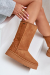 Vysoké Snehové Topánky Na Platforme Big Star OO274893 Camel