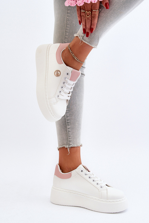 Dámske tenisky na platforme biele Eshen