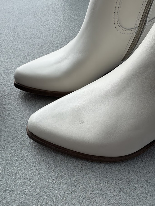 Kožené Holinky Před Kolena Na Podpatku Bílé Zazoo 3675