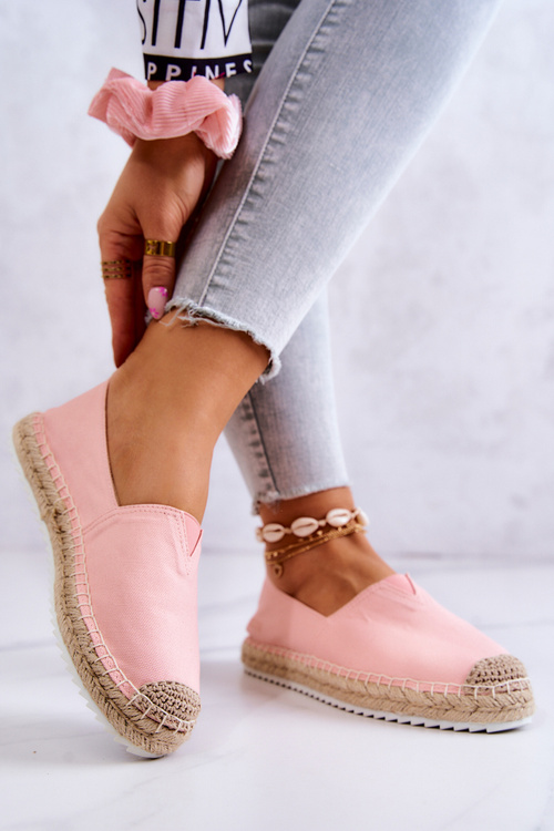 Espadrilky Na Pletené Podrážce Big Star HH274496 Růžová