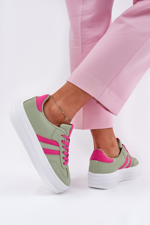 Štýlové Dámske Tenisky Na Platforme Zelené Silavia
