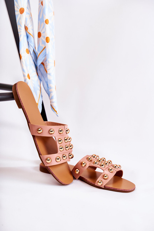 Dámské klasické pantofle s ozdobami růžove Scotlyn