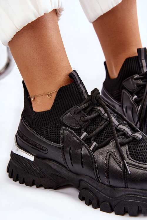 Dámske ponožkové športové topánky skĺzli čiernu Bernu