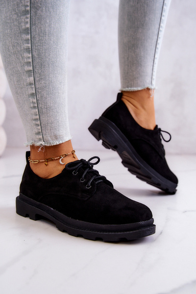 Dámska semišová klasická Oxfordská topánky Čierne Colton