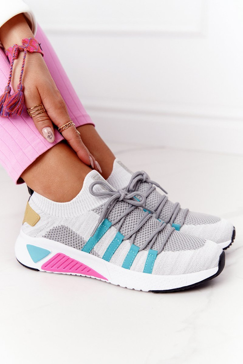 Dámské Tenisky Memory Foam Big Star HH274531 Bile-Sedé