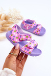 Penové detské ľahké sandále s fialovými a ružovými vzormi Malaga