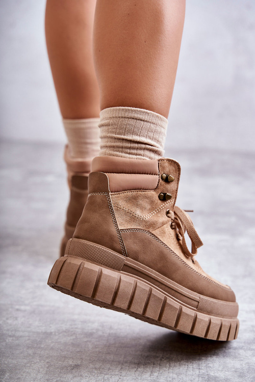 Pohodlné boty na platformě Tmavě béžová Sanchio