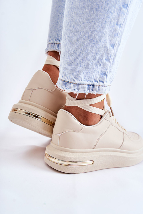 Klasické kožené sportovní boty béžové Jennys