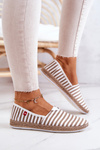 Dámské espadrilky Big Star Slip-on Stripes FF276029 Béžová