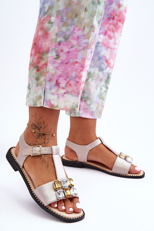 Dámské Sandály SBarski s Kameny KV-2775-30 Bežové