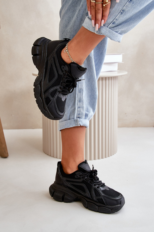 Módne športové topánky čierne frezio