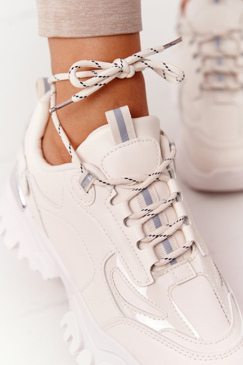 Dámské Sneakersy Na Masivní Podrážce Béžové Influencer