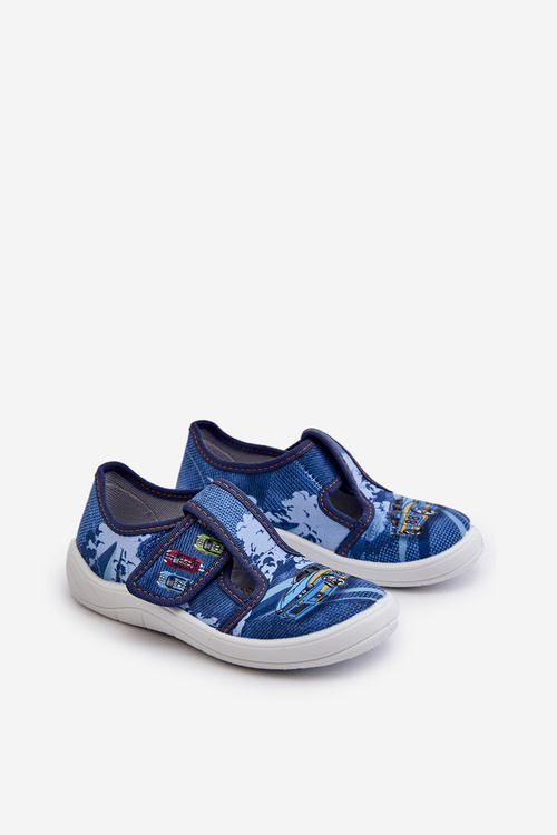 Dětské pantofle na suchý zip Befado 911X022 Modré