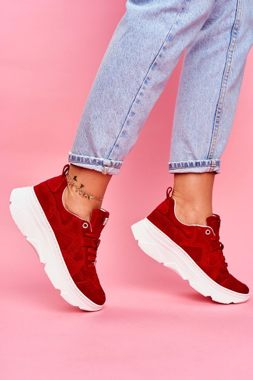 Dámská Sportovní Obuv Goe Kožená červená FF2N3017