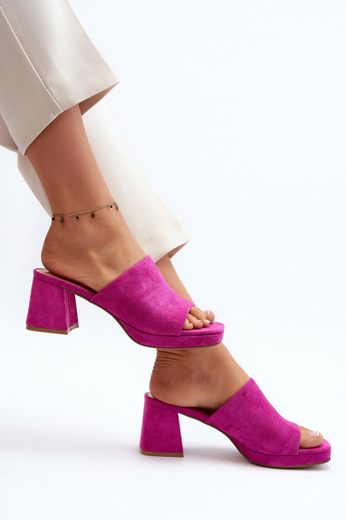 Dámské sandály na podpatku fuksie Bralya