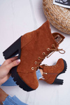 Dámske vysoké topánky Camel Suede Grunge Mino