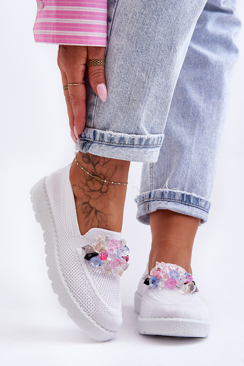 Dámské Tenisky na zip s dekorací Bílé Taylor