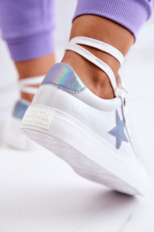 Kožené tenisky hviezdy veľká hviezda jj274240 biela