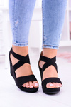 Pohodlné dámské černé sandály klíny Mirabet