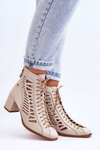Maciejka Openwork Kožené topánky 05508-22 Svetelná béža