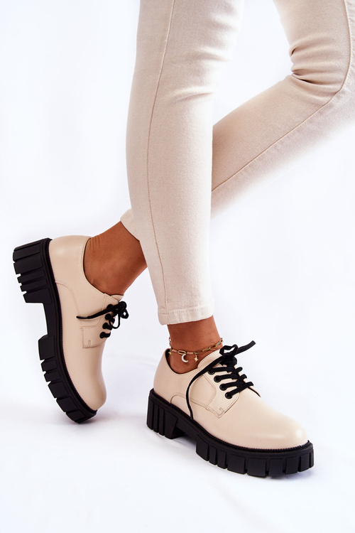 Módne kožené topánky la.fi 210013be-Pu béžová