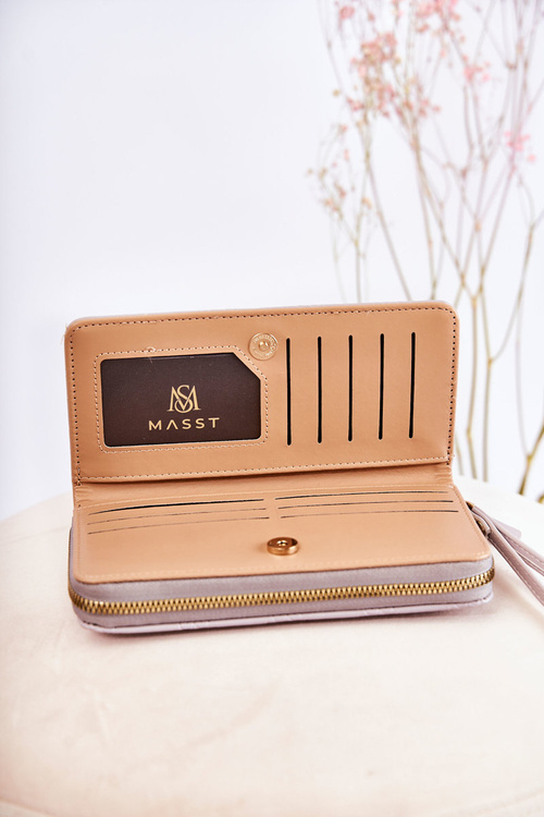 Dámska veľká peňaženka s dekoráciou šedá Fabio