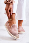 Dámske materiály espadrilles s ružovými deimos zirkónmi