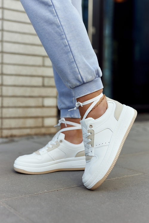 Dámske športové biele a béžové topánky New Haven