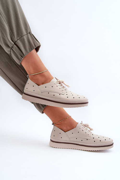 Biela dámska kožená obuv S.Barski LR182