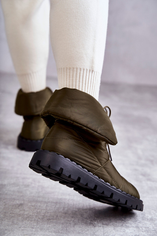 Dámské zateplené kozačky Zelené Emelie