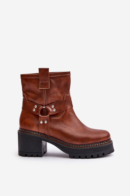 Dámske Kožené Čižmy Na Zips Hnedé Lewski 3435