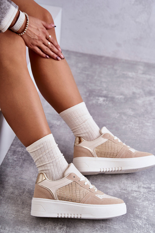 Dámska nízka športová topánka na platforme Beige Kyllie