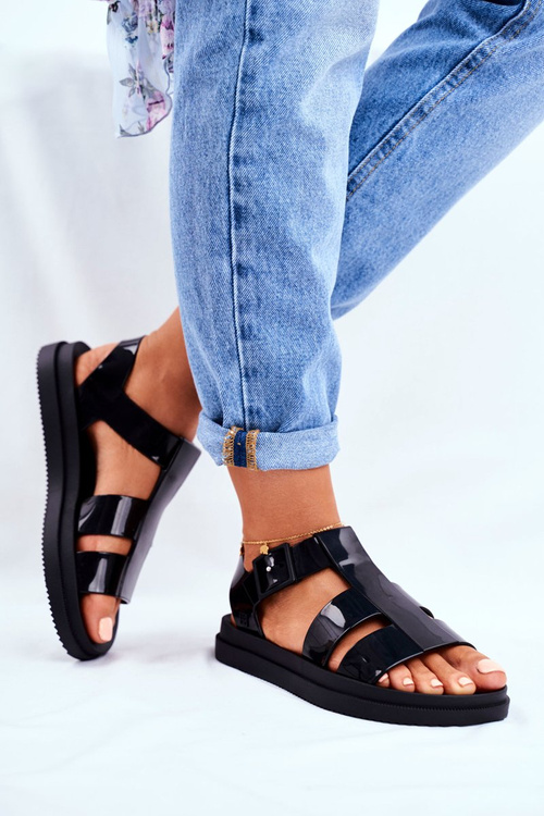Dámske voňavé sandále gumy Zaxy Black FF285024