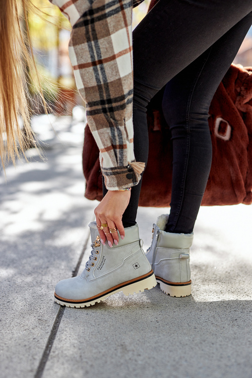 Dámske drevené topánky s izoláciou svetlo šedej Tiempo