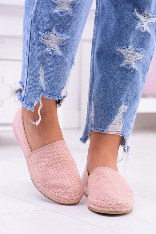 Espadrilles Dámske tenisky Estelle práškovú ružovú farbu